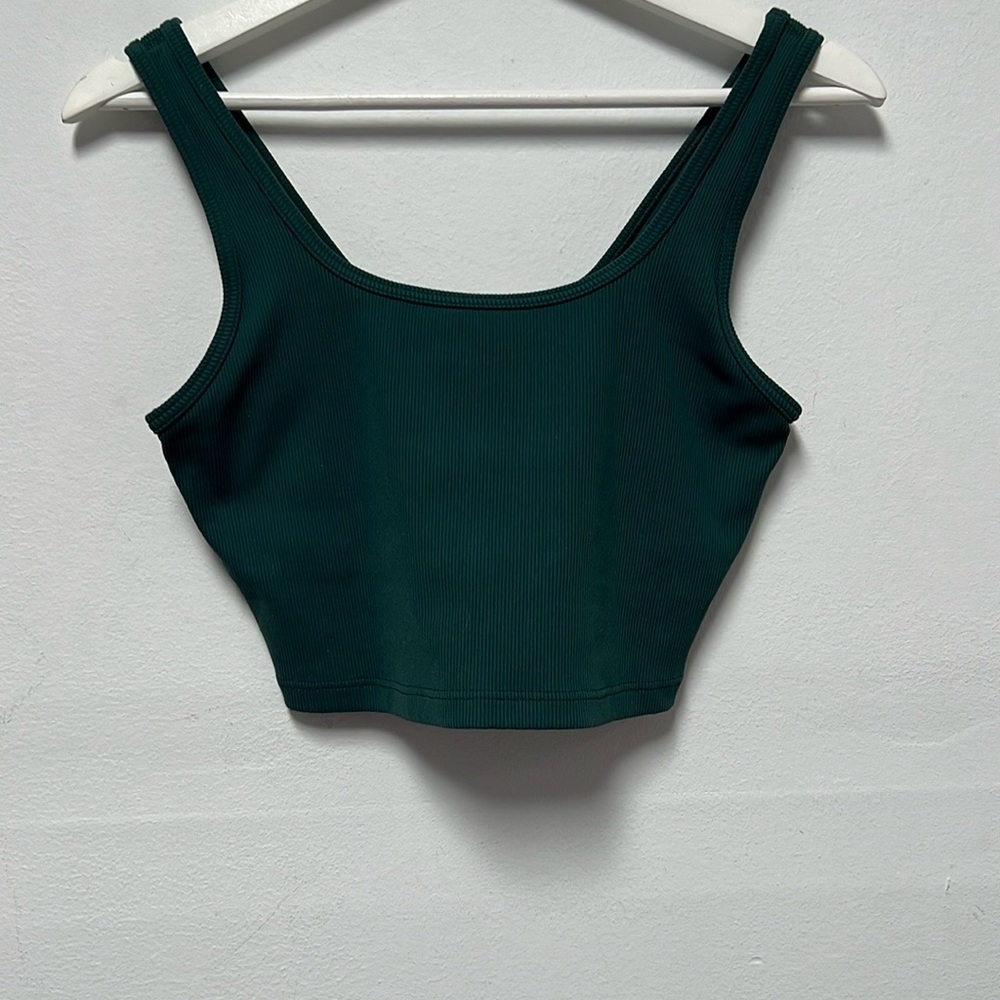 Aerie offline Green ribbed Crop Tank Top size L - Picture 6 of 6